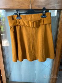Gonna pantalone senape con cintura – taglia S