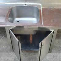 Lavello professionale armadiato in acciaio inox 