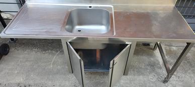 Lavello professionale armadiato in acciaio inox 