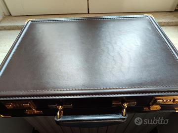 Valigia 24 ore in pelle marrone Nazareno Gabrielli