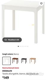 Tavolo Ekadalen Ikea bianco
