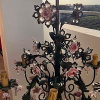 Lampadario in ferro battuto e ceramica🌸