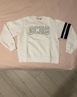 Felpa GCDS logo bianca e nera