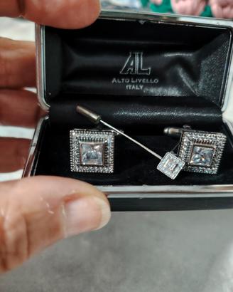 Set Gemelli più fermacravatta Alto Livello