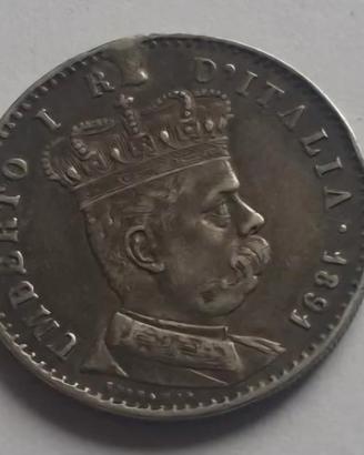 Moneta 1 Lira 1891 Eritrea Argento