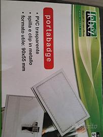portabadge 19 pz lebez divisa lavoro ufficio pvc 