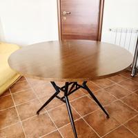 Tavolo Circolare Legno e Ferro Nero
