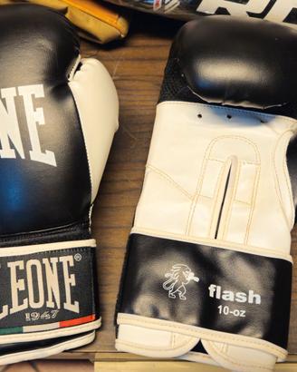 Kickboxing Leone protezione stinchi e guantoni