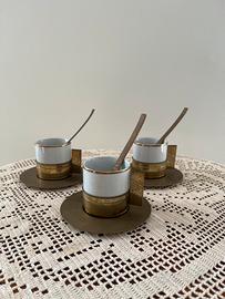 Set servizio caffè in ottone vintage