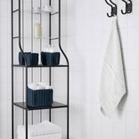 Scaffale in ferro e vetro.