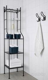 Scaffale in ferro e vetro.