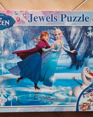 Puzzle Frozen con strass adesivi