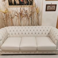 Divano pelle 3 posti chesterfield