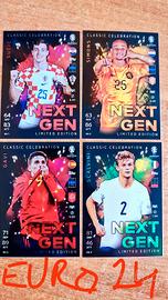 Set 4 cards Topps Euro 2024 Next Gen Match Attax
