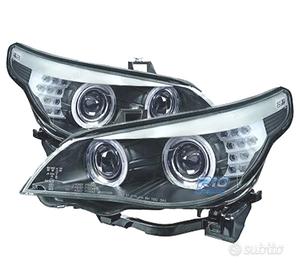 FARI XENON BMW E60 E61 07-10 ANGEL EYES NERO CHIAR