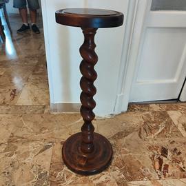 colonna porta vaso in vero legno