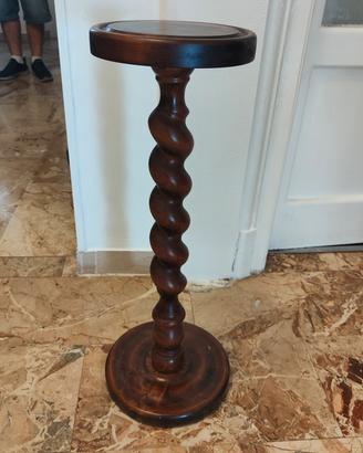 colonna porta vaso in vero legno