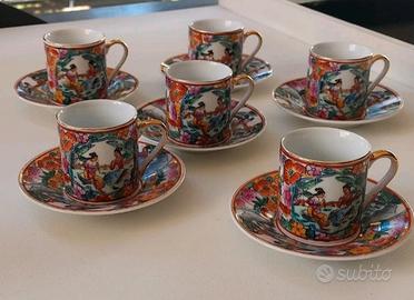 set tazze caffè cinese vintage 