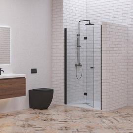 Porta doccia a libro 60 cm colore nero altezza 200