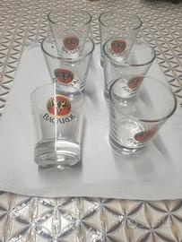 6 bicchierini vintage bacardi 