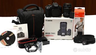 Canon 750D + 18-55 STM e accessori pari al nuovo