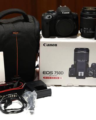 Canon 750D + 18-55 STM e accessori pari al nuovo