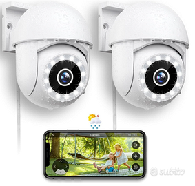2 pezzi, telecamera Wi-Fi esterna 2.5K, IP 2.4 GHz