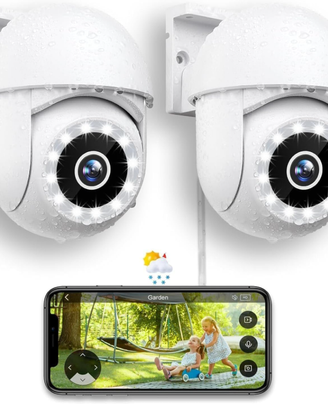 2 pezzi, telecamera Wi-Fi esterna 2.5K, IP 2.4 GHz