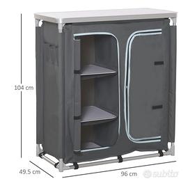 Mobile cucina campeggio Outsunny 3 mensole
