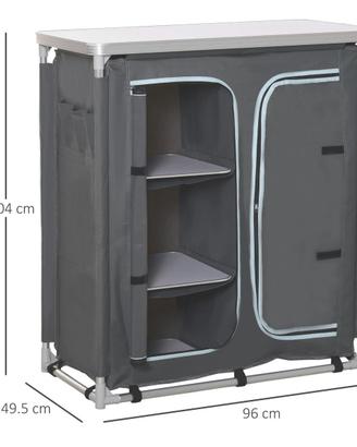 Mobile cucina campeggio Outsunny 3 mensole