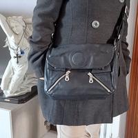 Borsa donna similpelle nera "Zippo" -vintage 