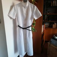abito bianco misto lino