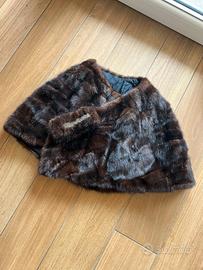 Set Mantella e Stole Pelliccia Visone Mink Vintage