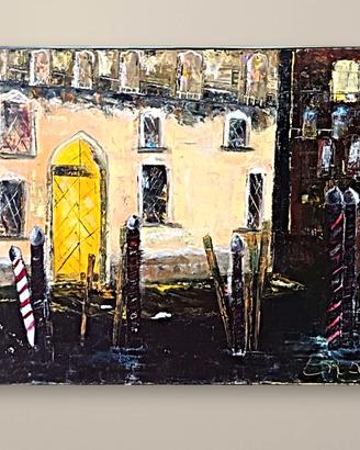 Quadro olio su tela "Venezia di notte" 45x65