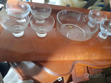 Servizio da 6 Macedonia- gelato in vetro vintage