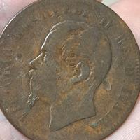 Moneta in rame Vittorio emanuele ll 1866 t