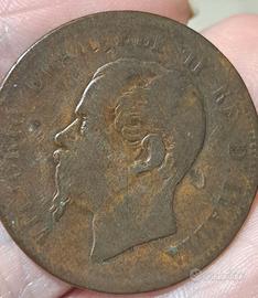 Moneta in rame Vittorio emanuele ll 1866 t