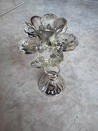 Portacandela cristallo e argento