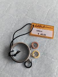 Anello ZABLE acciaio inox pendenti cerchi tricolor
