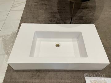 Lavabo in resina bianco opaco 80 cm