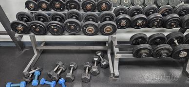 Rastrelliere e manubri palestra