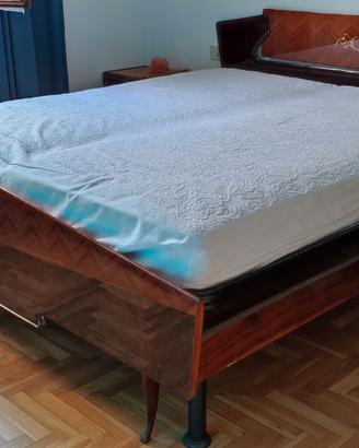 LETTO IN LEGNO ANNI 60 MOTIVO SPINA DI PESCE