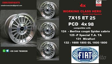 Cerchi 15 pollici FIAT 124 125 131 132 coupè TUV