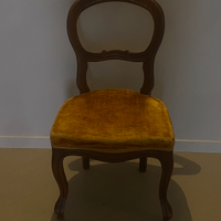 Coppia sedie stile Luigi Filippo in legno con sedu