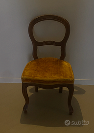 Coppia sedie stile Luigi Filippo in legno con sedu