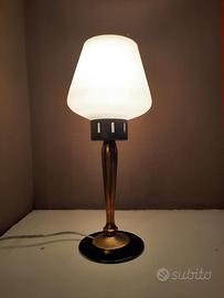 lampada art decò ottone vetro in opalina