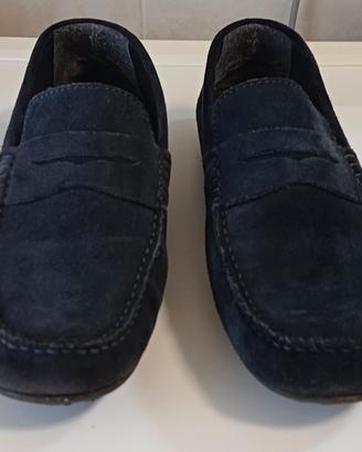 Mocassini in camoscio blu PIETRINI