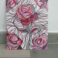 quadro su tela astratto 30x24 colori acrilici