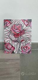 quadro su tela astratto 30x24 colori acrilici