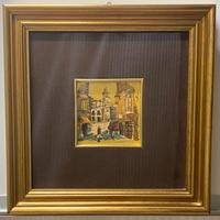 Quadro con cornice su foglia oro zecchino